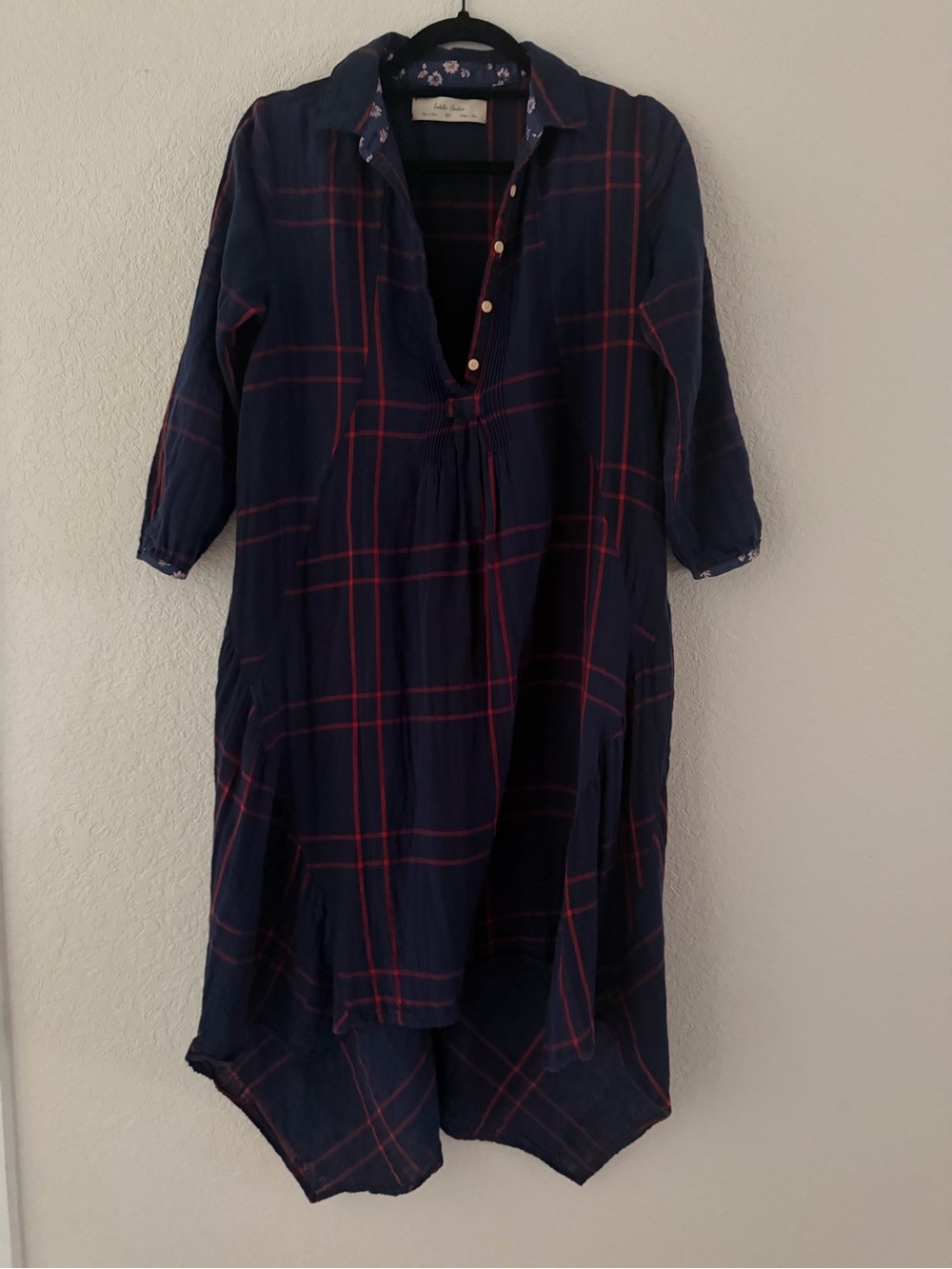 Anthropologie Isabella Sinclair Homestead Plaid Shirt Dress Asymmetrical XS